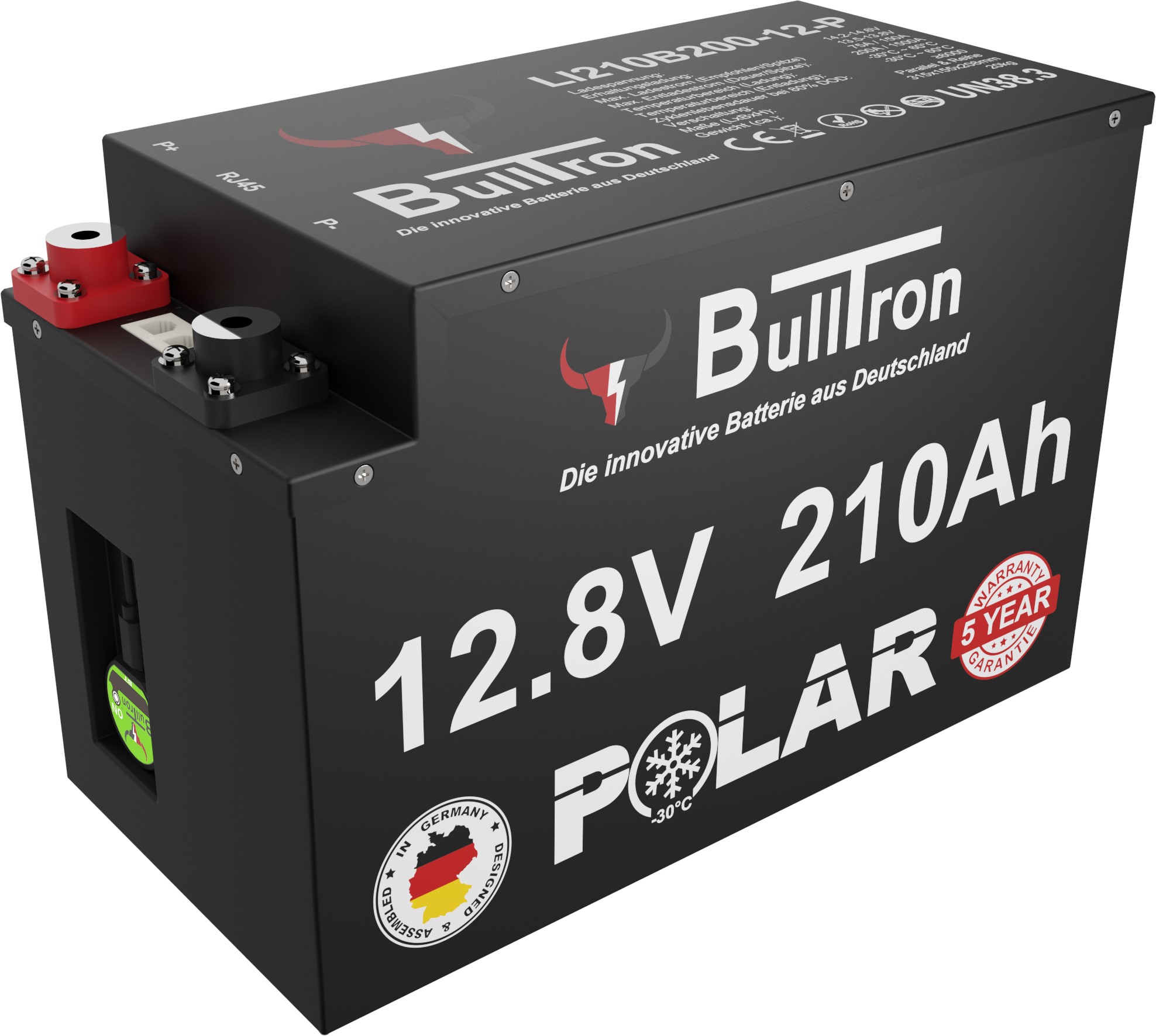 BullTron Batterie LiFePO4 300Ah 12.8V Polar Akku mit Smart BMS, Bluetooth  App und Heizung