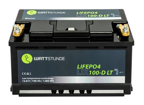 Wattstunde : WATTSTUNDE® Lithium 100Ah LiFePO4 Batterie LIX12-100D-LT